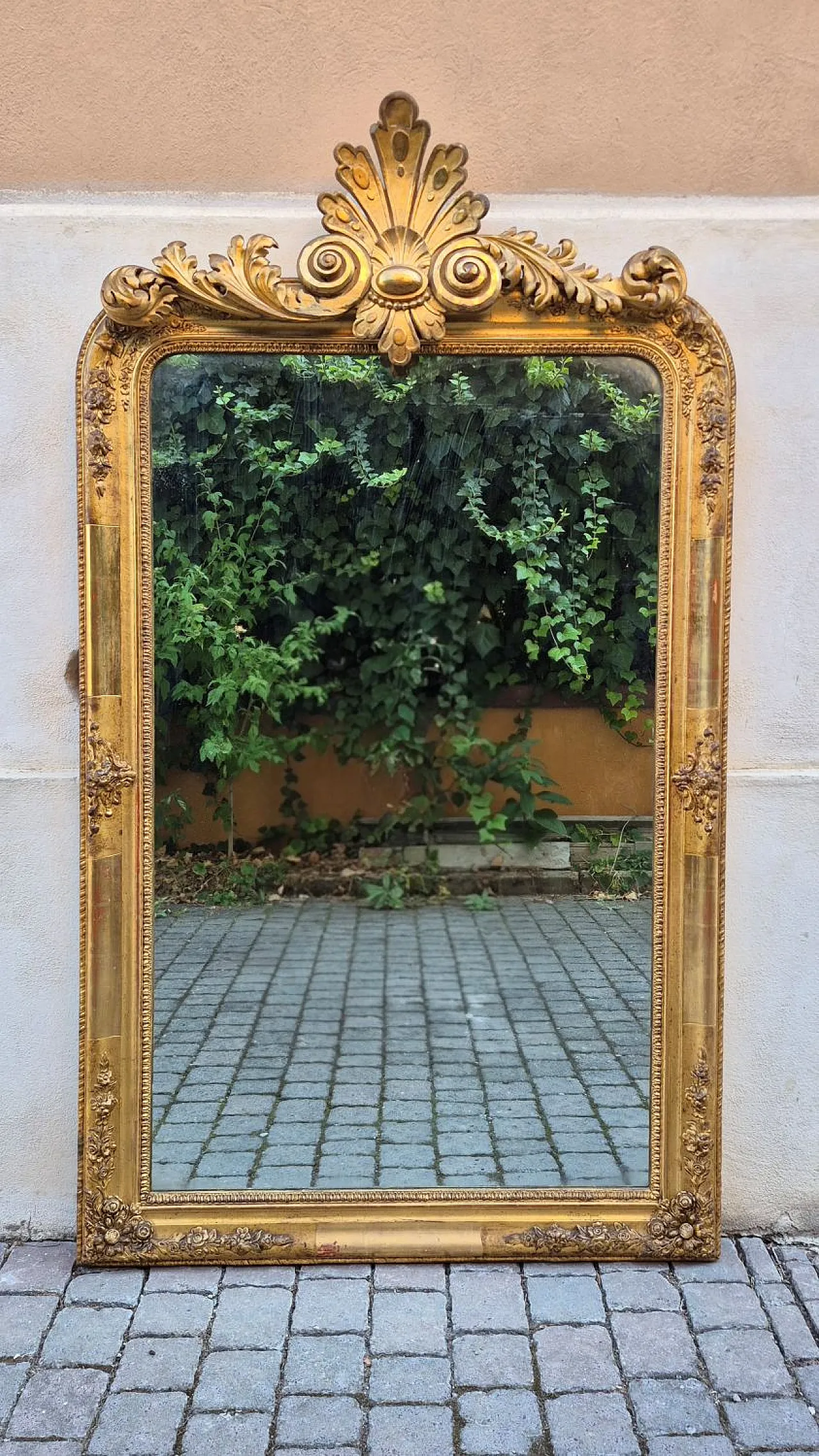 Specchiera dorata con cimasa, '800 1