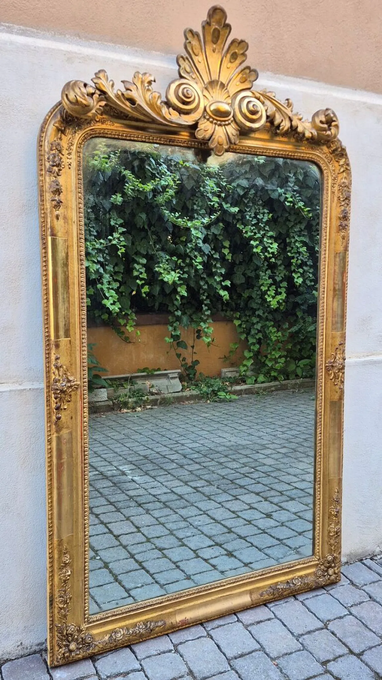 Specchiera dorata con cimasa, '800 2