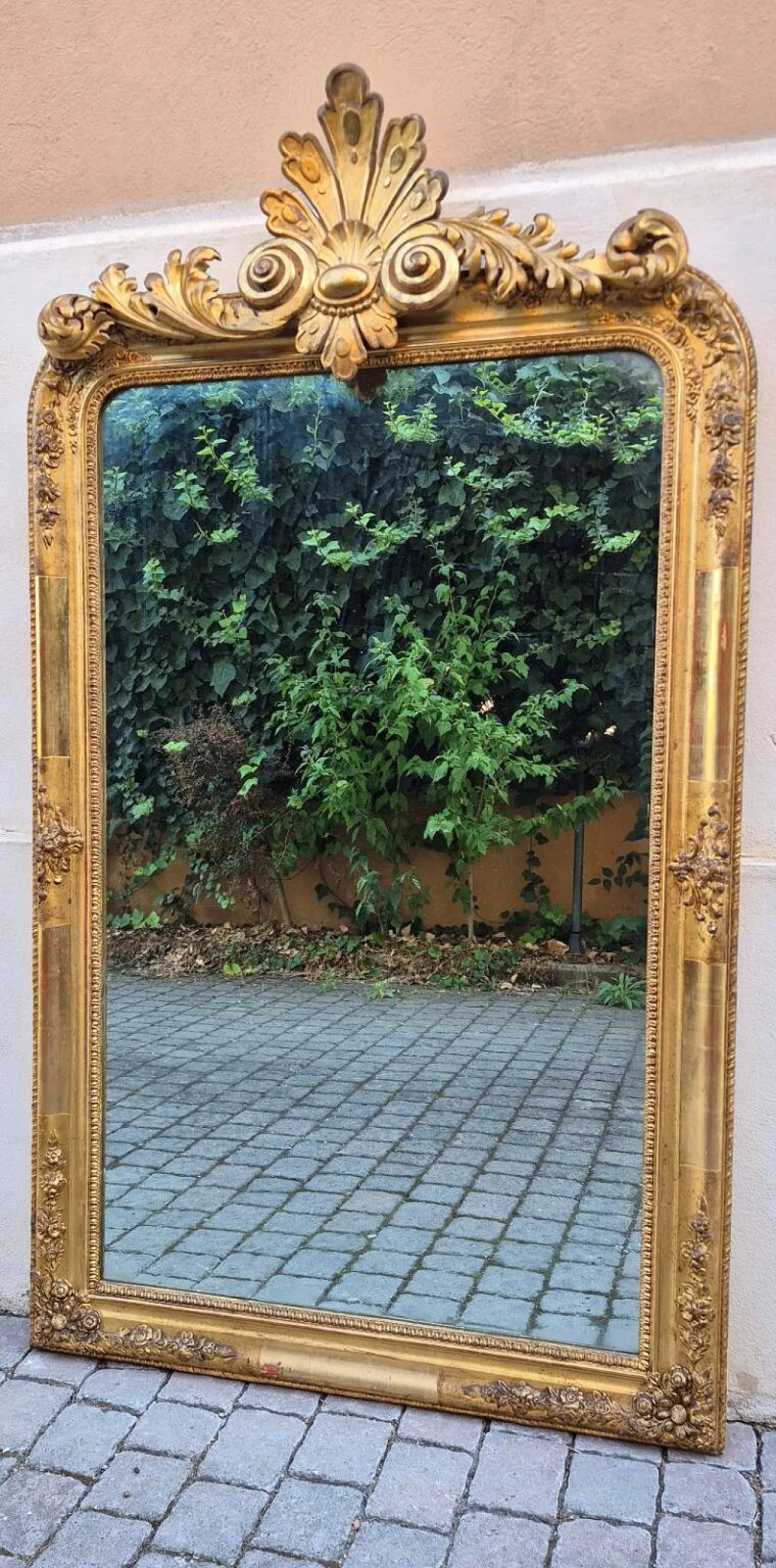 Specchiera dorata con cimasa, '800 4