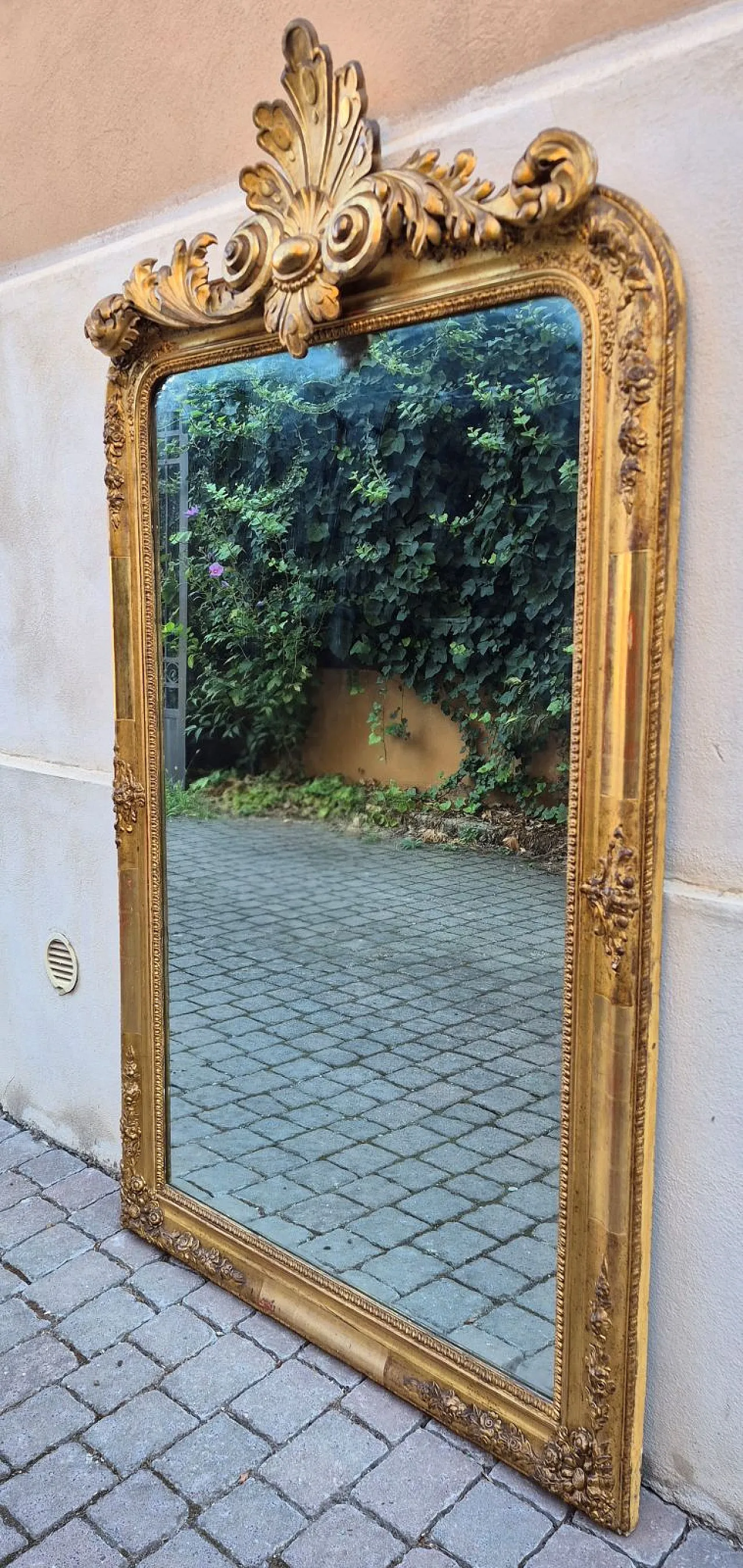 Specchiera dorata con cimasa, '800 5