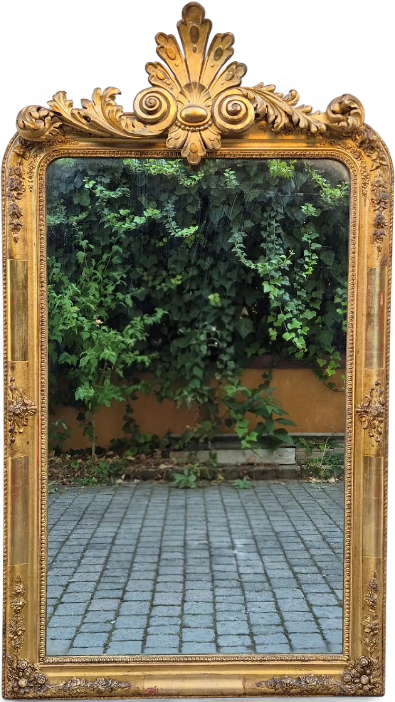 Specchiera dorata con cimasa, '800 9