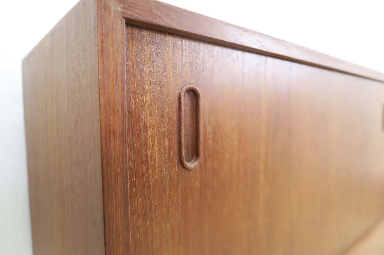 Teak sideboard with sliding doors and drawers, 1960s 11