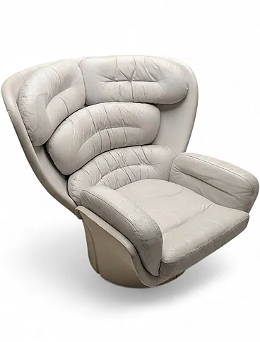 Elda white leather armchair by Joe Colombo for Comfort 60s