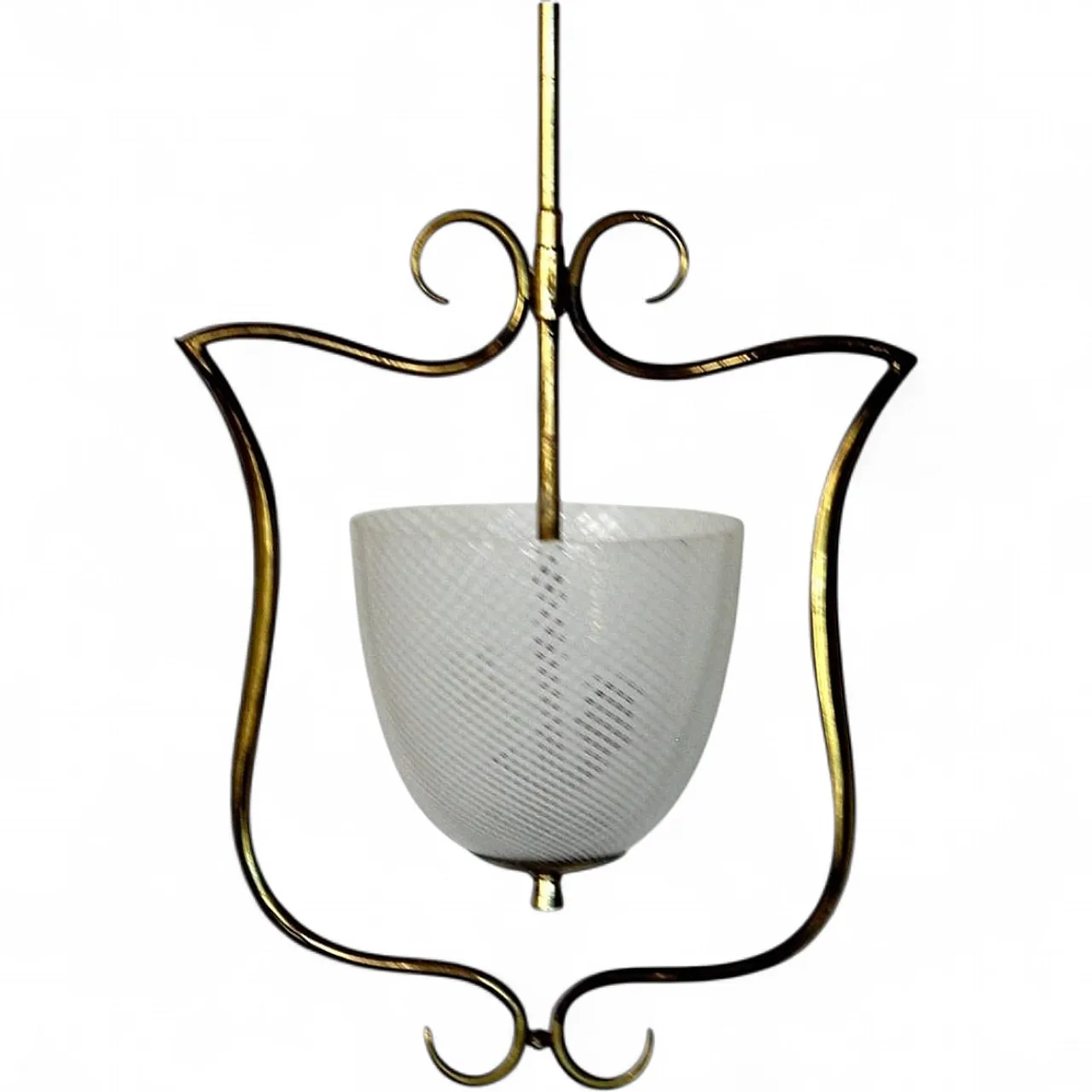 Mesh filigree/brass neoclassic by Tomaso Buzzi for Venini, 1930s 6
