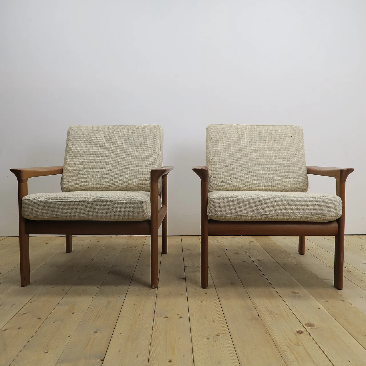 Pair of teak armchairs, Komfort Møbler, 1960s 8