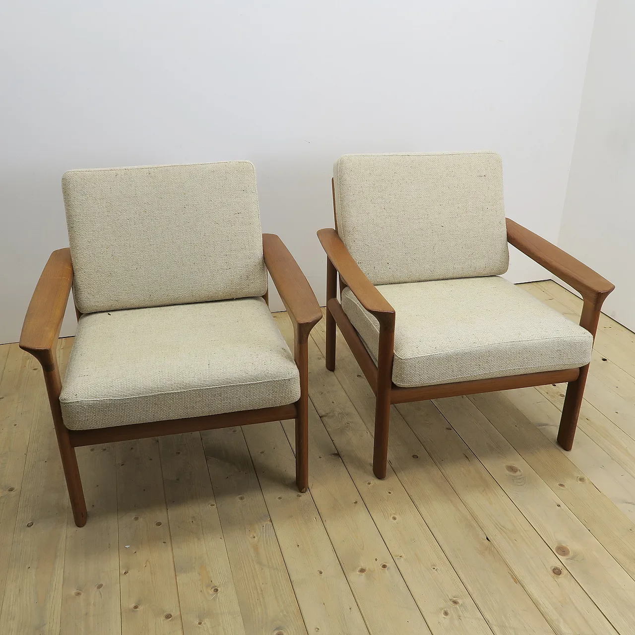 Pair of teak armchairs, Komfort Møbler, 1960s 9