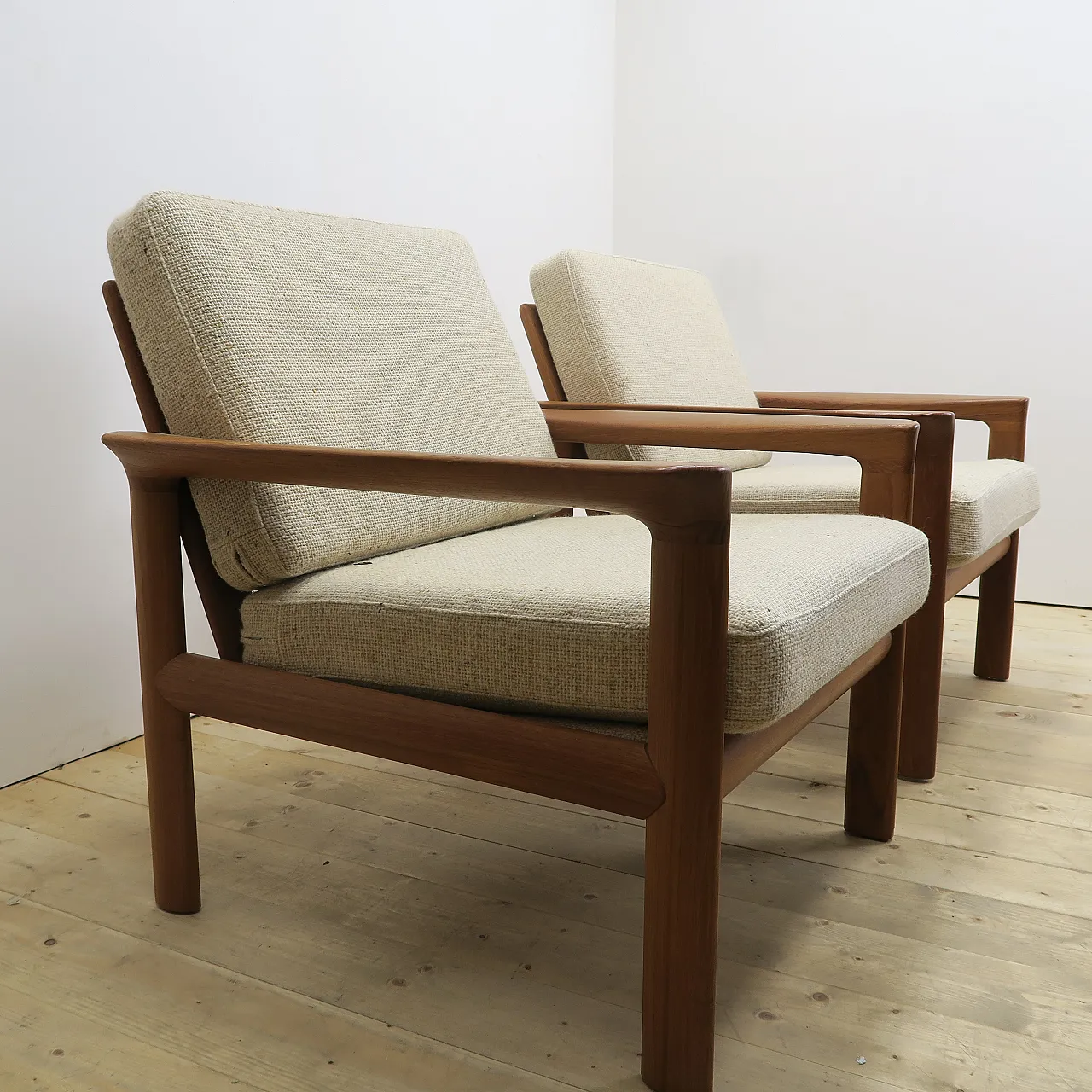 Pair of teak armchairs, Komfort Møbler, 1960s 10