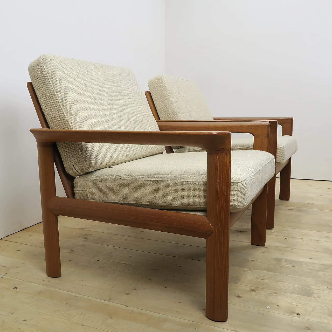 Pair of teak armchairs, Komfort Møbler, 1960s 11