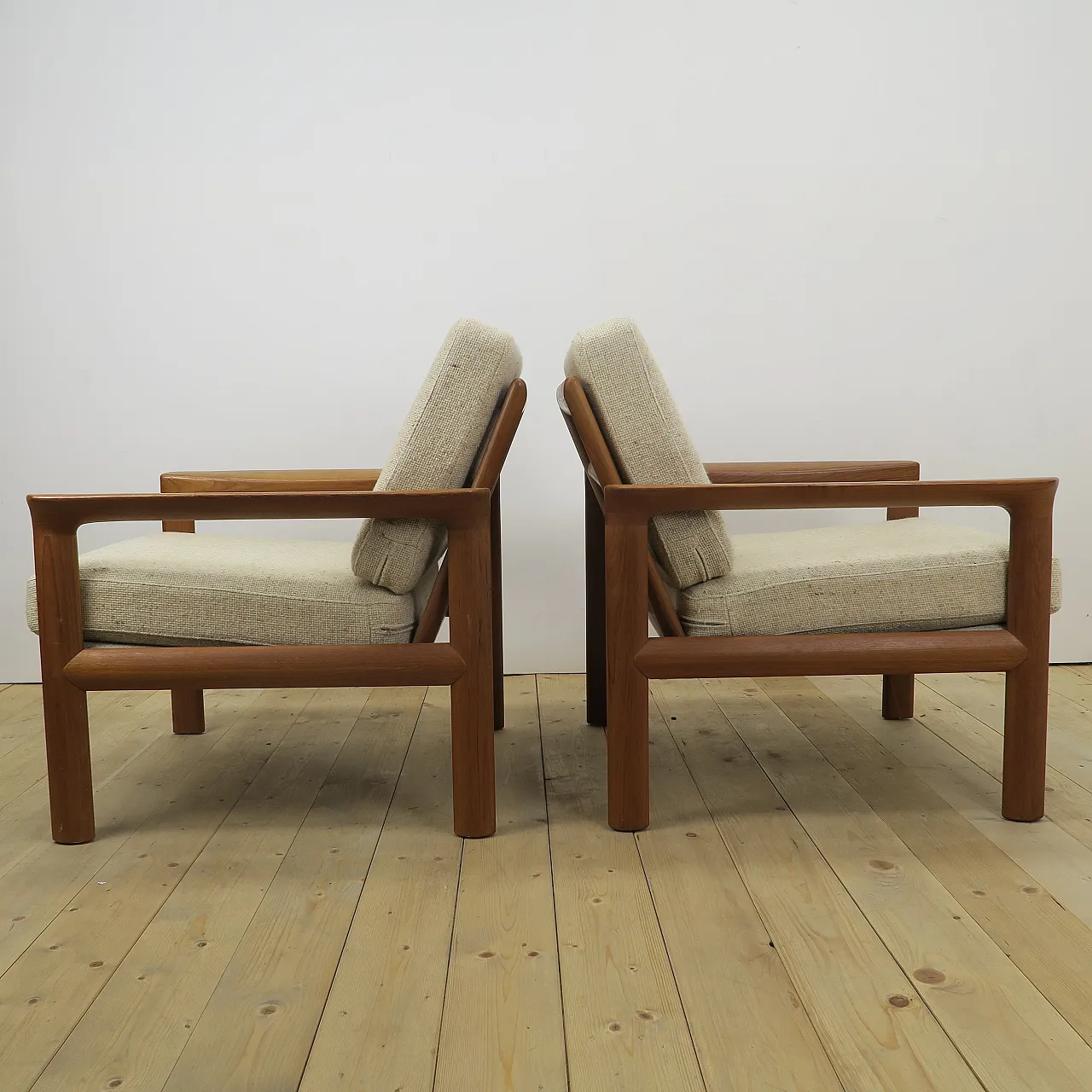 Pair of teak armchairs, Komfort Møbler, 1960s 13