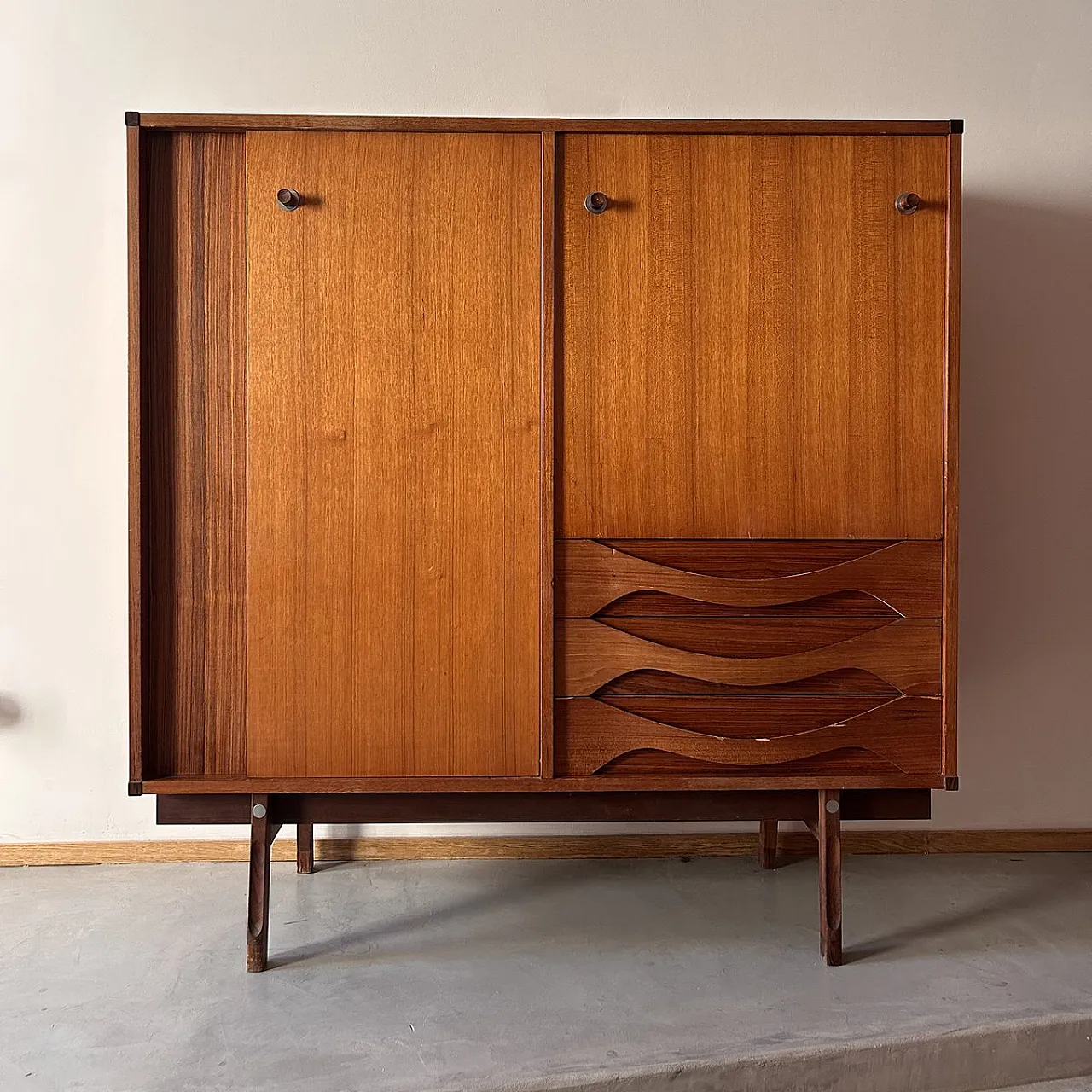 Highboard in teak with sliding doors from Dassi, 1960s 1