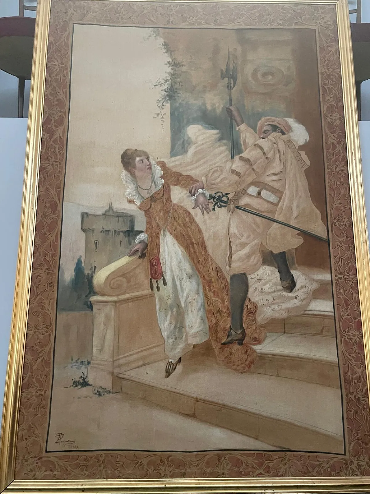 Italian Tapestry with a Theater Scene, 1950s 2