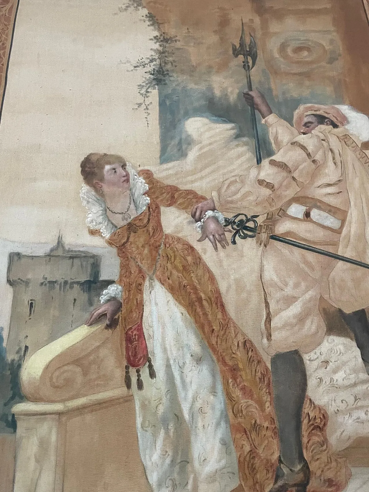 Italian Tapestry with a Theater Scene, 1950s 6