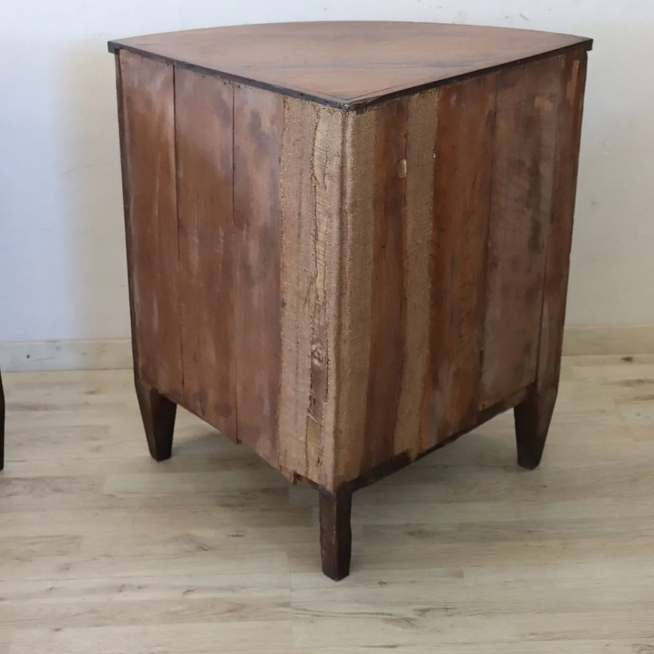 Pair of restored antique walnut corner cabinets, 18th century 19