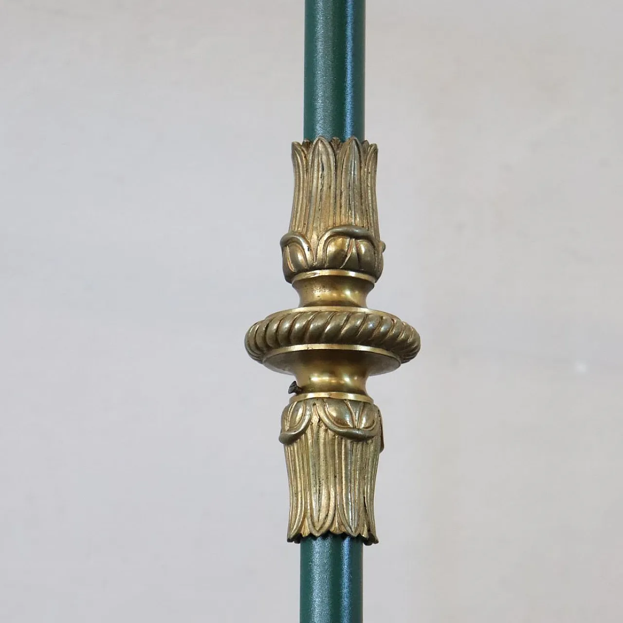 Bronze and green lacquered metal chandelier, 18 lights, early 1900s 9