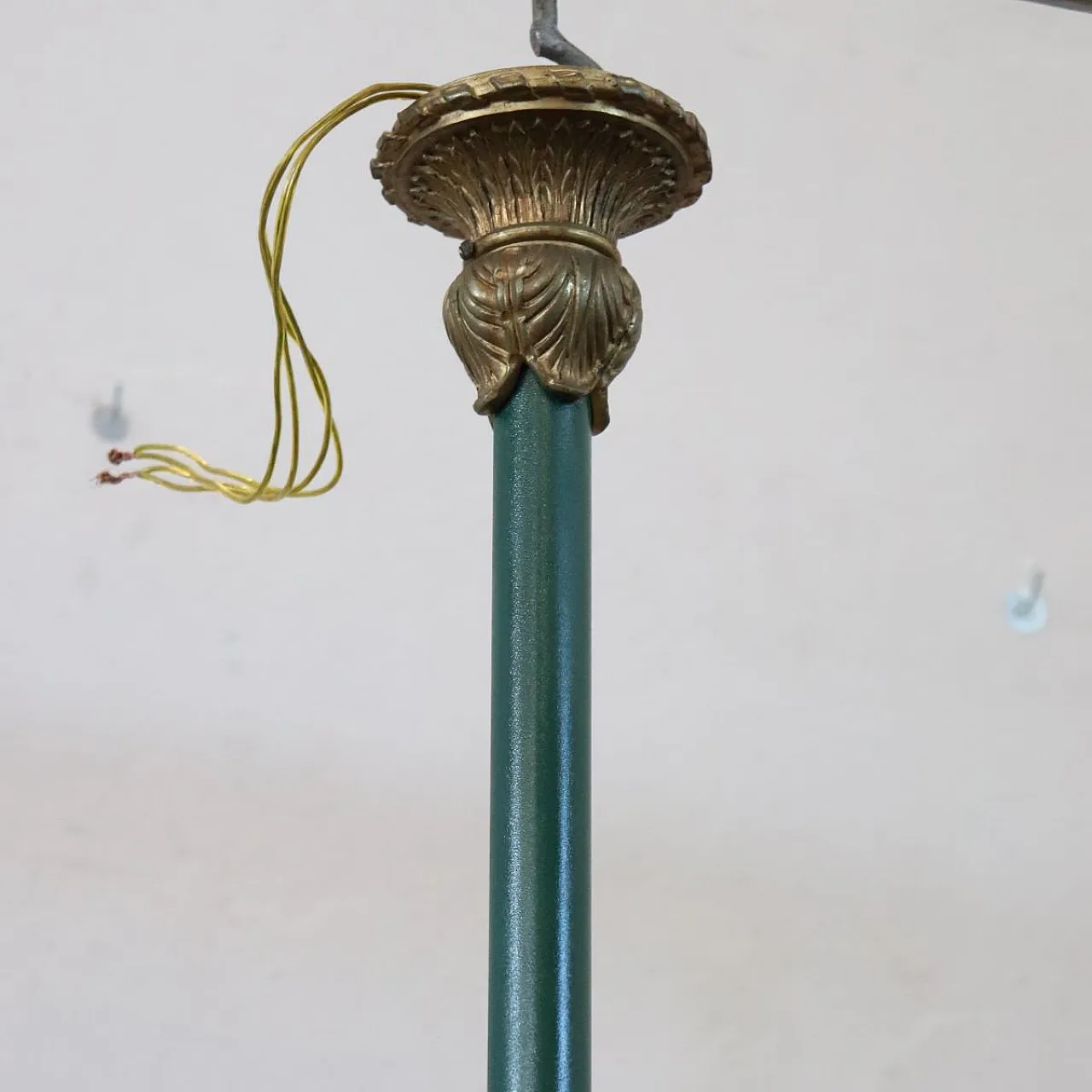 Bronze and green lacquered metal chandelier, 18 lights, early 1900s 10