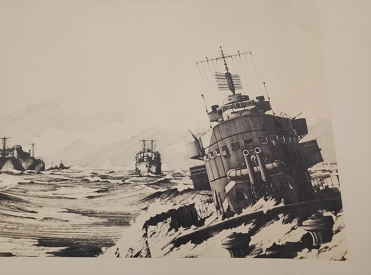 LITHOGRAPHY OF THE DESTROYER "DA NOLI" 3