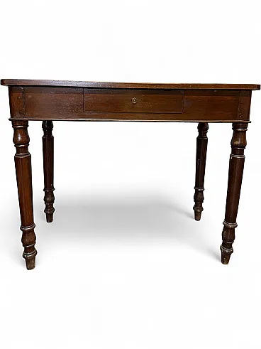 Writing table in Umbrian or solid walnut, 19th century