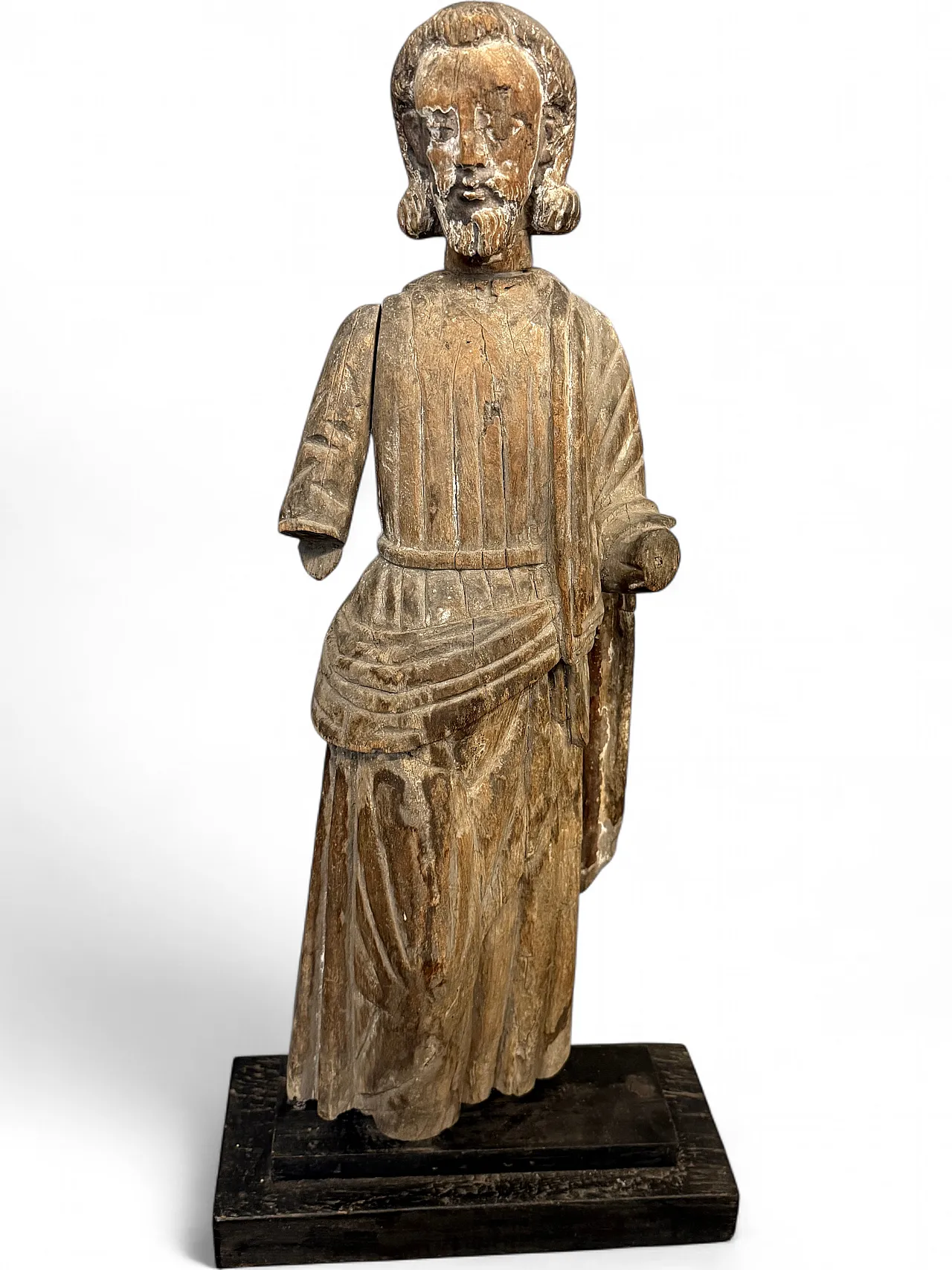 Antique wooden sculpture of Saint Joseph, 17th century, 71x32x14cm. 11