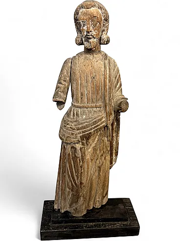 Antique wooden sculpture of Saint Joseph, 17th century, 71x32x14cm.