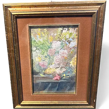 Pompeo Mariani (1857-1927) “Still Life with Roses” Antique Watercolor