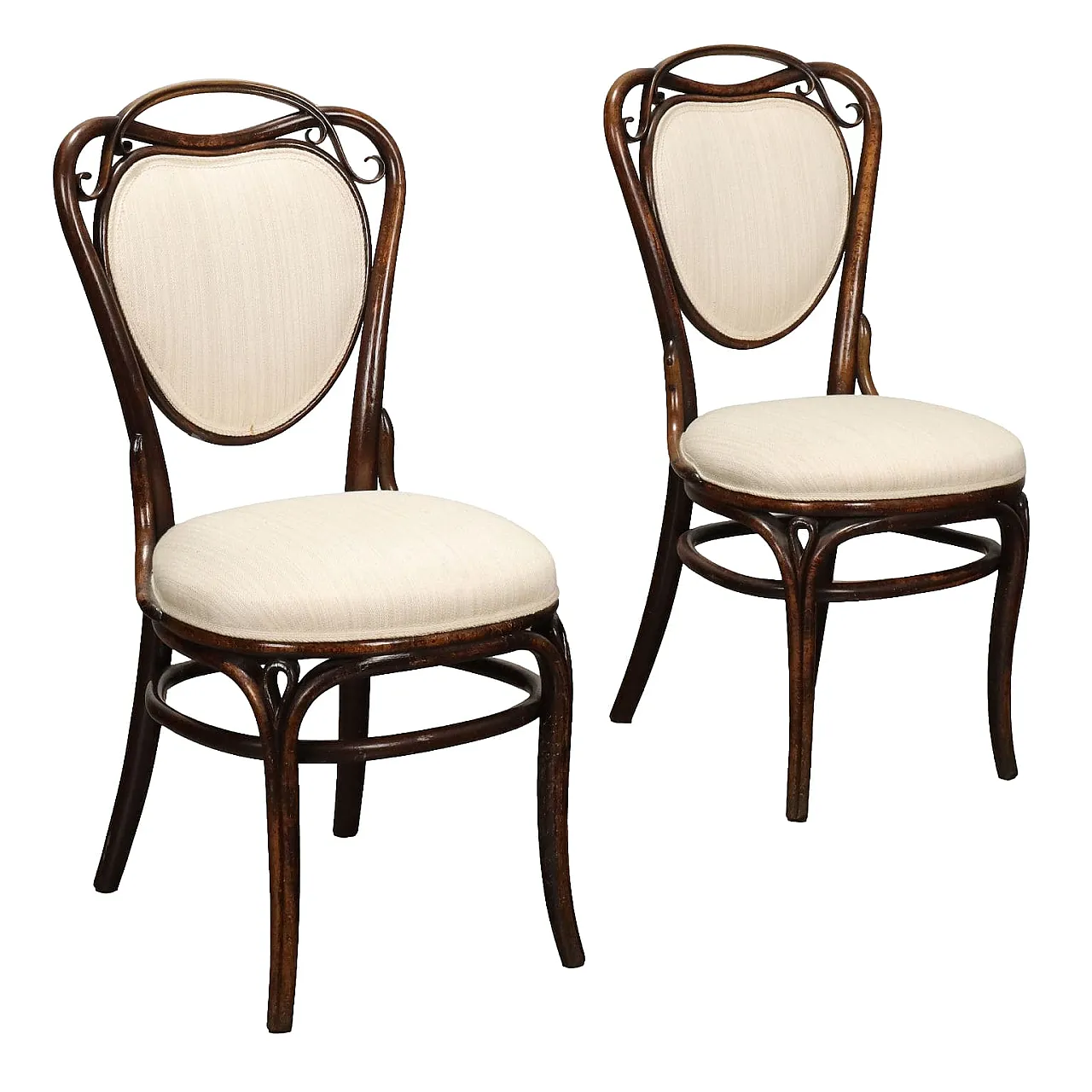 Pair of beech Thonet chairs, late 19th century 1