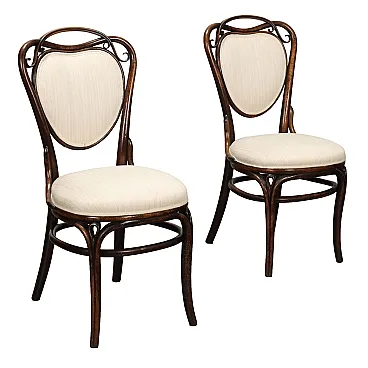 Pair of beech Thonet chairs, late 19th century