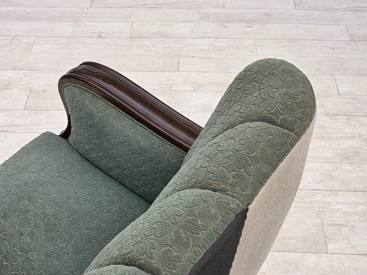 1960s, Danish 3-seater sofa, furniture wool, oak wood. 14