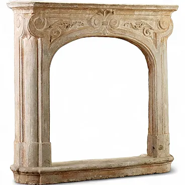 Cement graniglia fireplace, 20th Century