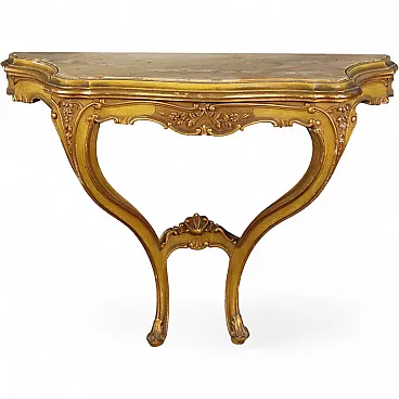 Consolle in legno intagliato e laccato, '800
