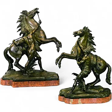 The Marly Horses, pair of sculptures, 19th century