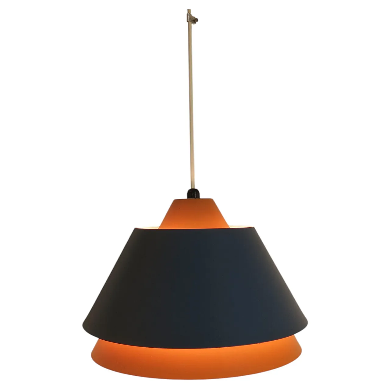 Orange and blue metal pendant lamp, 1960s 1