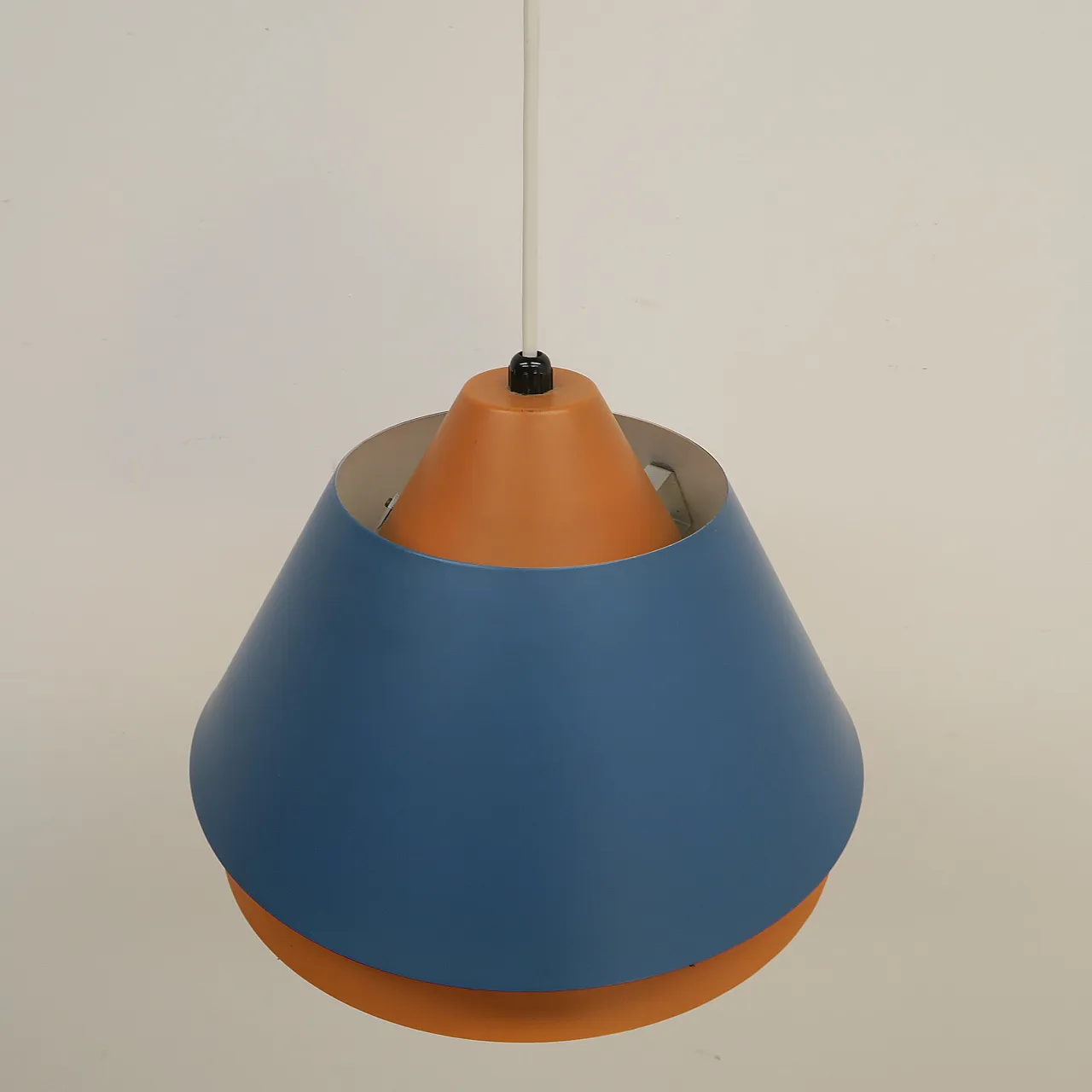 Orange and blue metal pendant lamp, 1960s 8