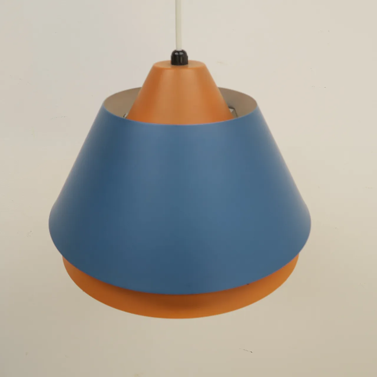 Orange and blue metal pendant lamp, 1960s 9