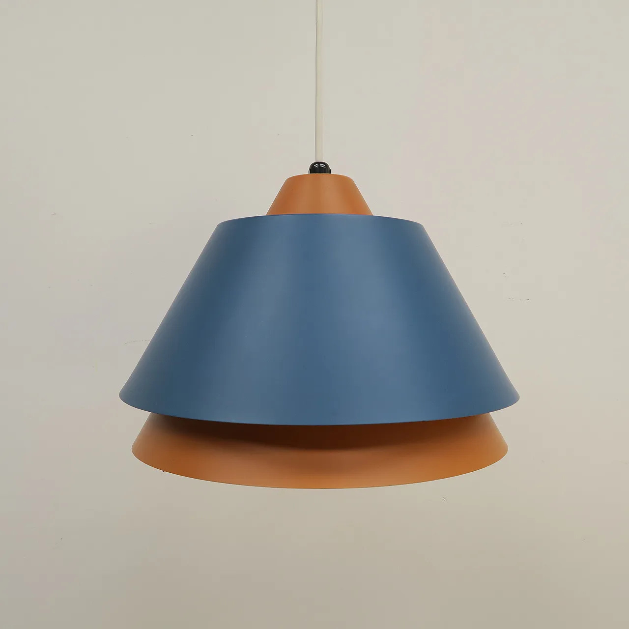 Orange and blue metal pendant lamp, 1960s 10