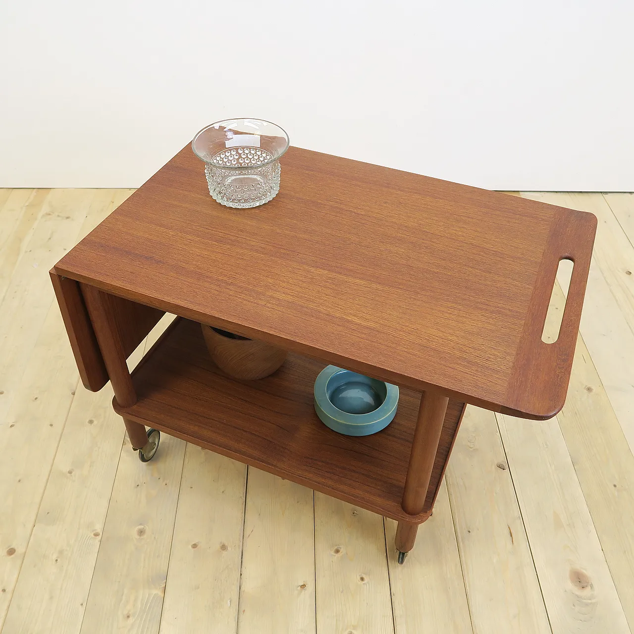 Extendable teak bar cart, 1960s 7