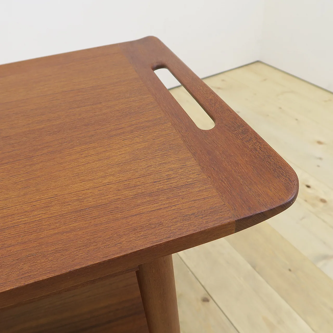 Extendable teak bar cart, 1960s 14