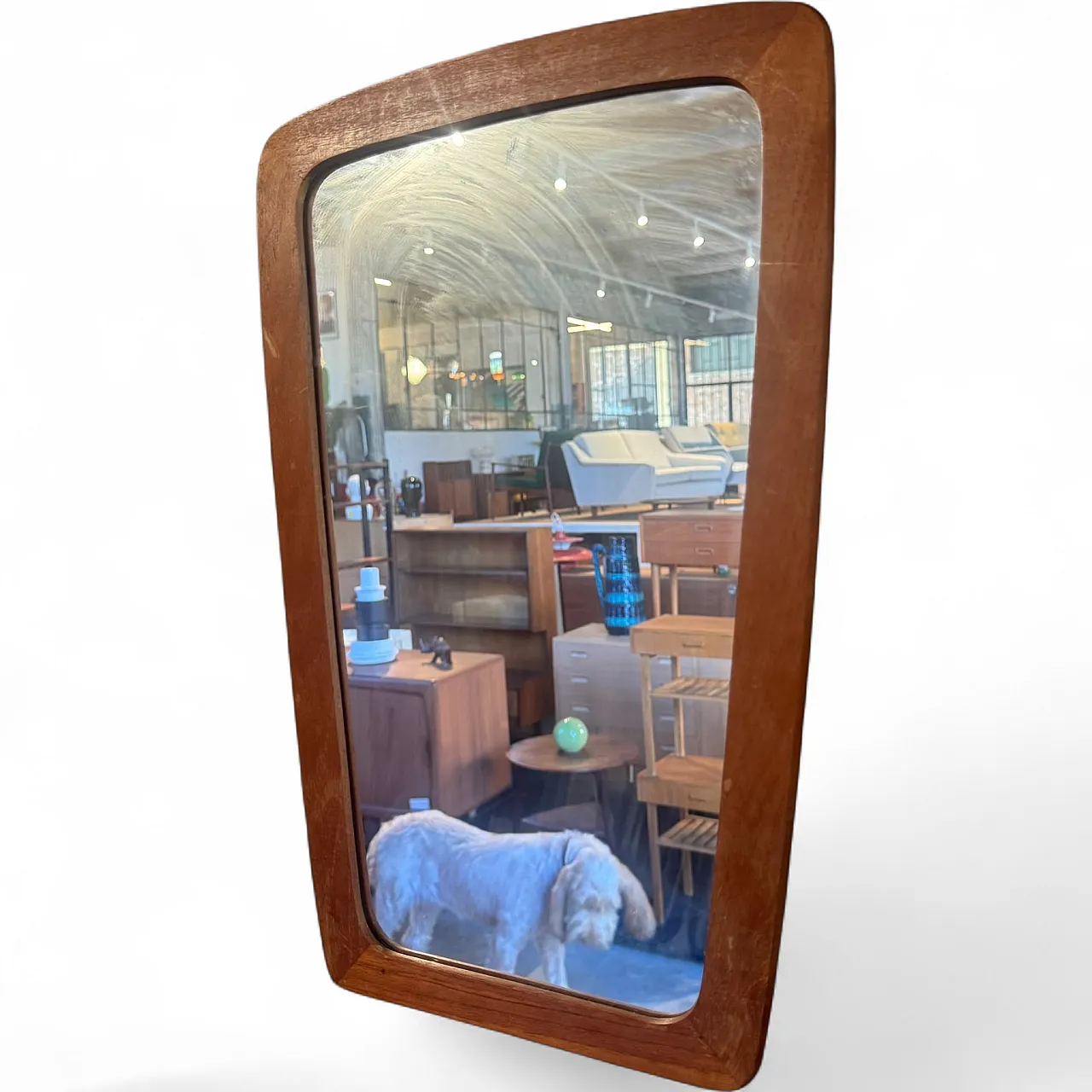 Specchio Mid-Century sagomato in teak, anni ’60 6