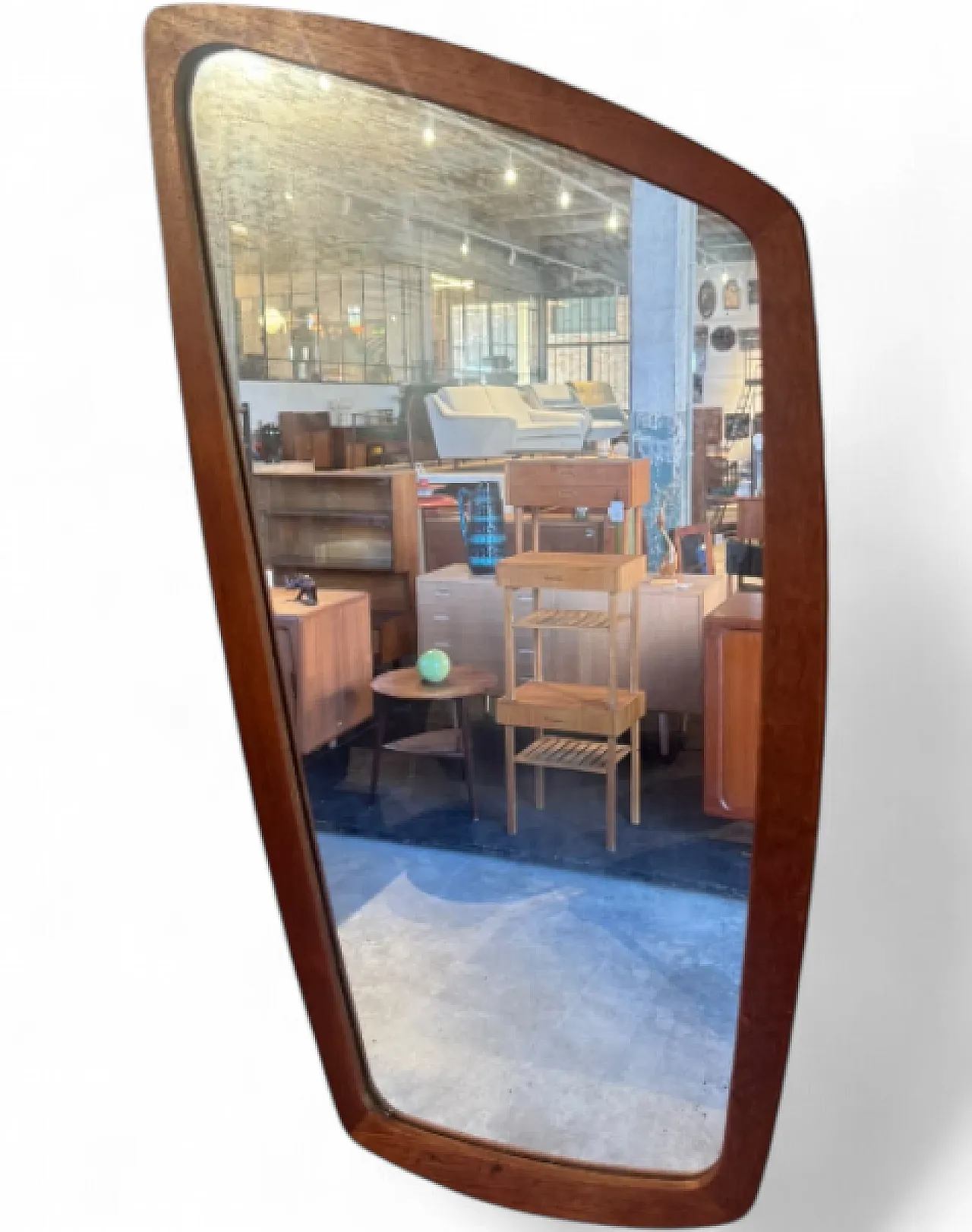 Specchio con cornice in teak, anni '60 6