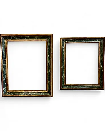 Pair of faux marble wooden frames, 20th century