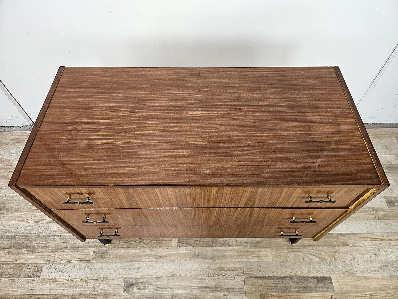 1960s three-drawer teak chest of drawers 4