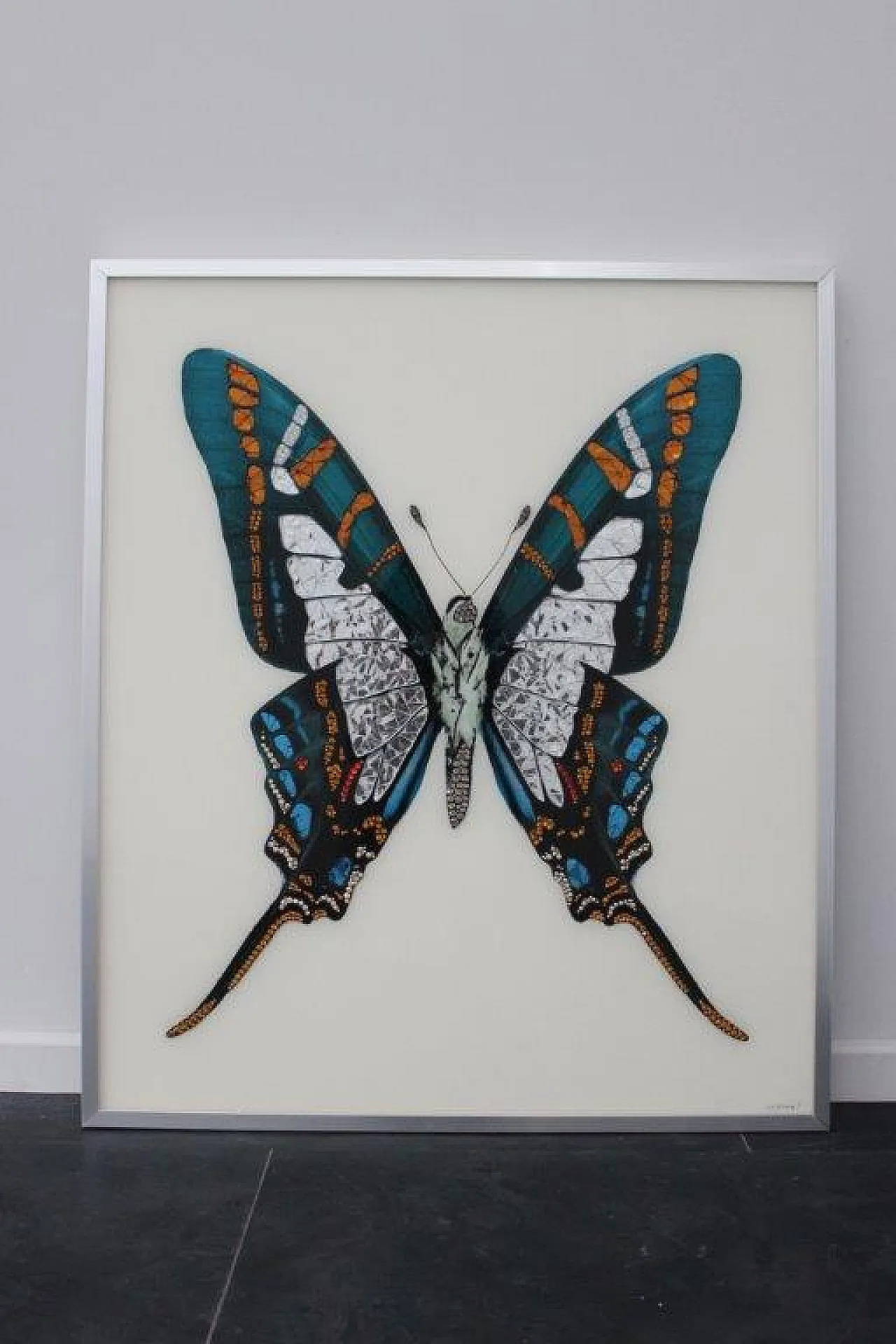 Michele Astolfi, Blue Butterfly, 2000s, Mixed Media, Framed 1