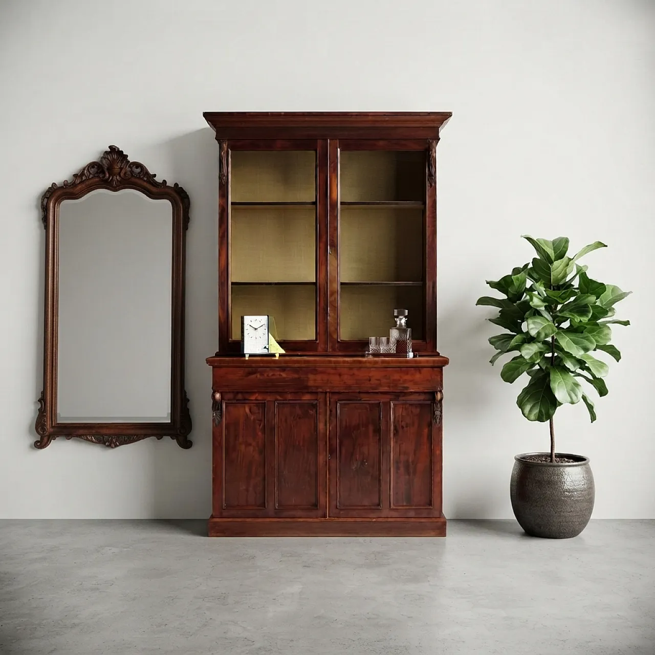 Credenza Luigi Filippo in mogano, metà '800 2