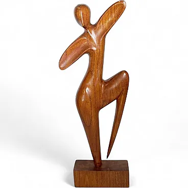Scultura in legno raffigurante una donna, anni ’60