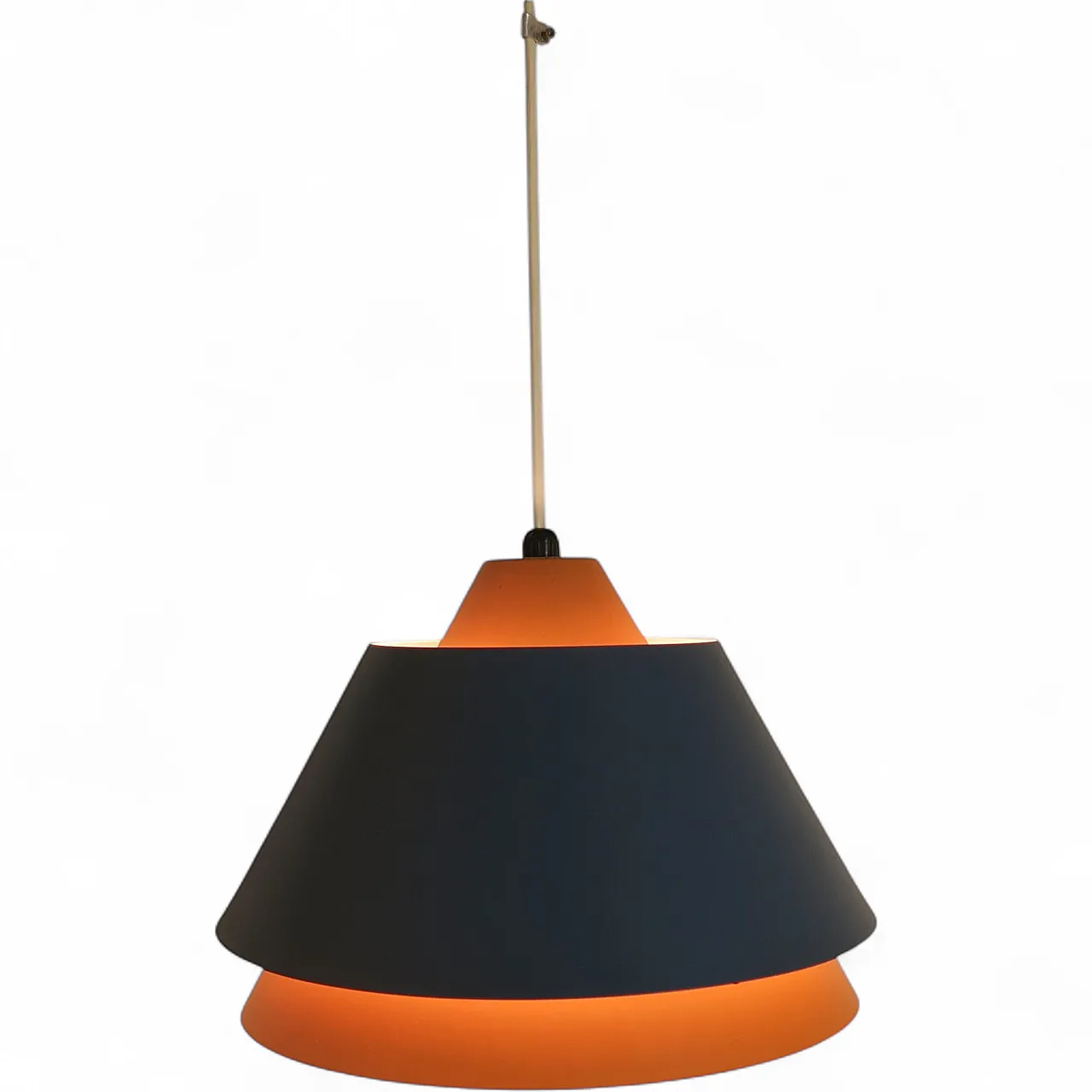 Orange and blue metal pendant lamp, 1960s 12