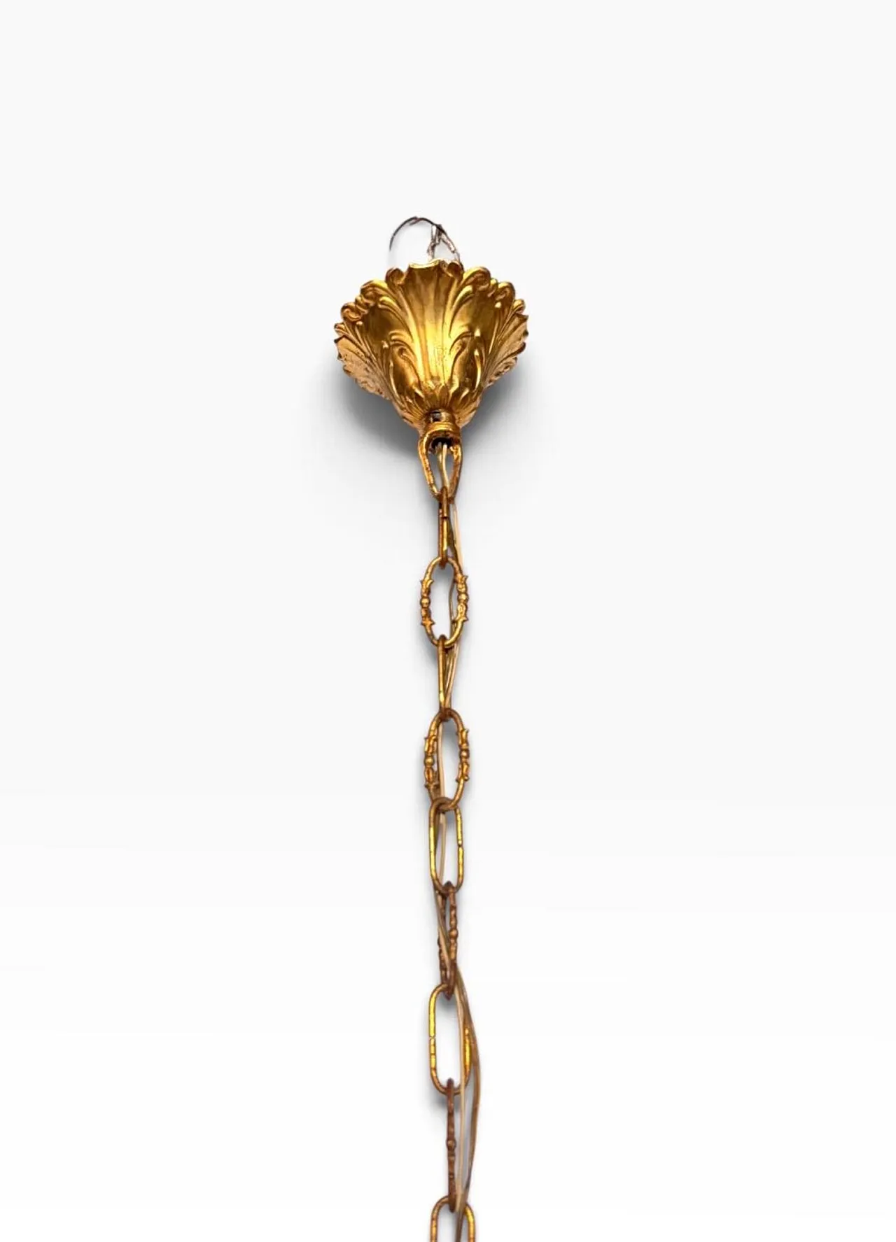 Hot air balloon chandelier in metal and glass, 19th century 5