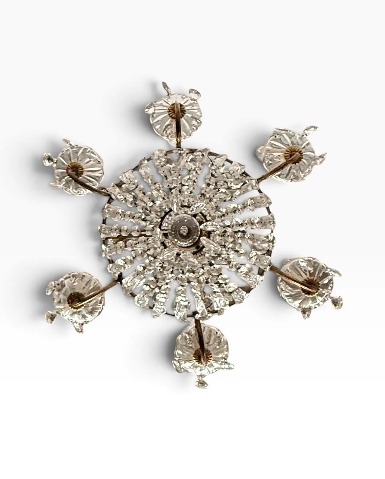 Hot air balloon chandelier in metal and glass, 19th century 8