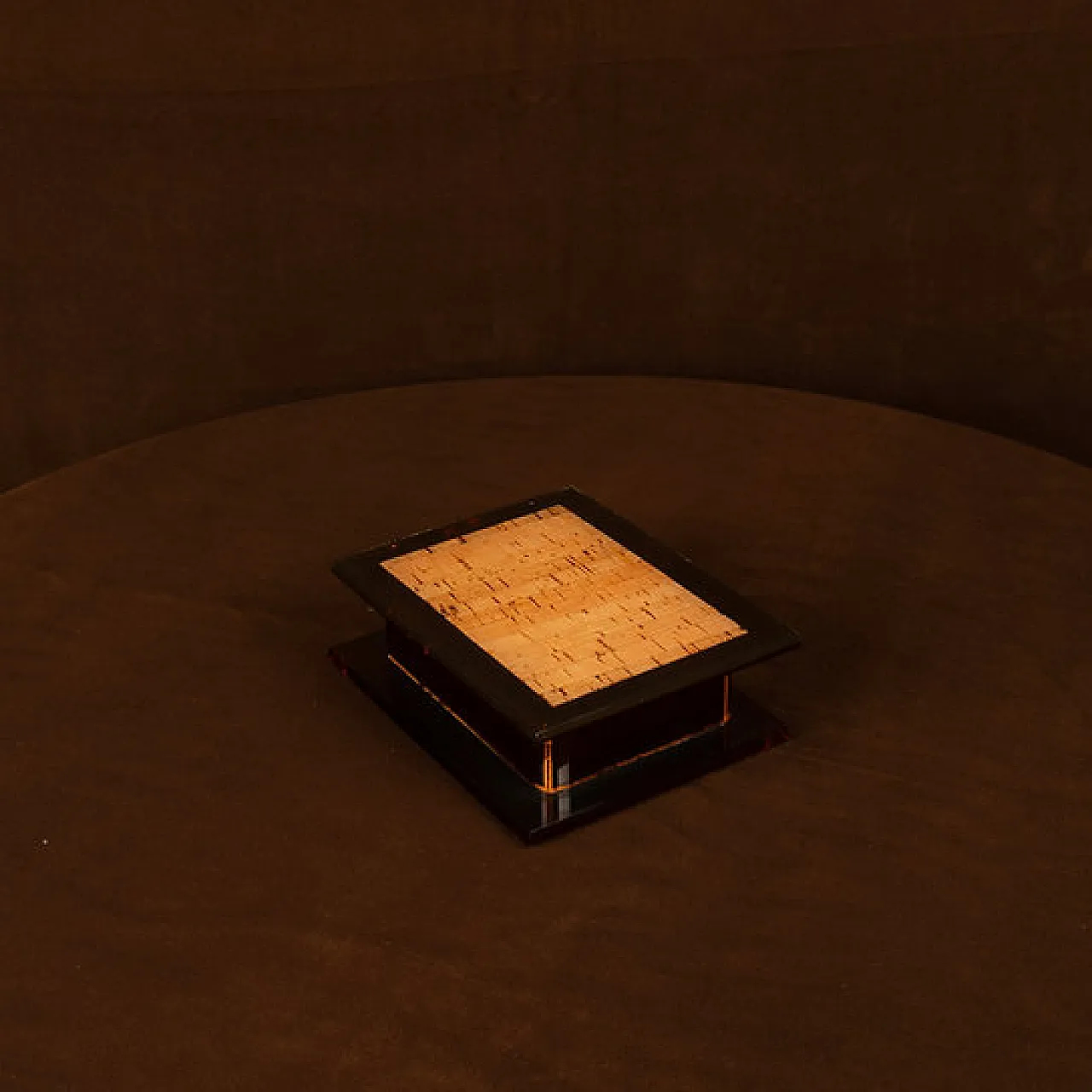 Smoked lucite and natural cork jewellery box, 1970s 3