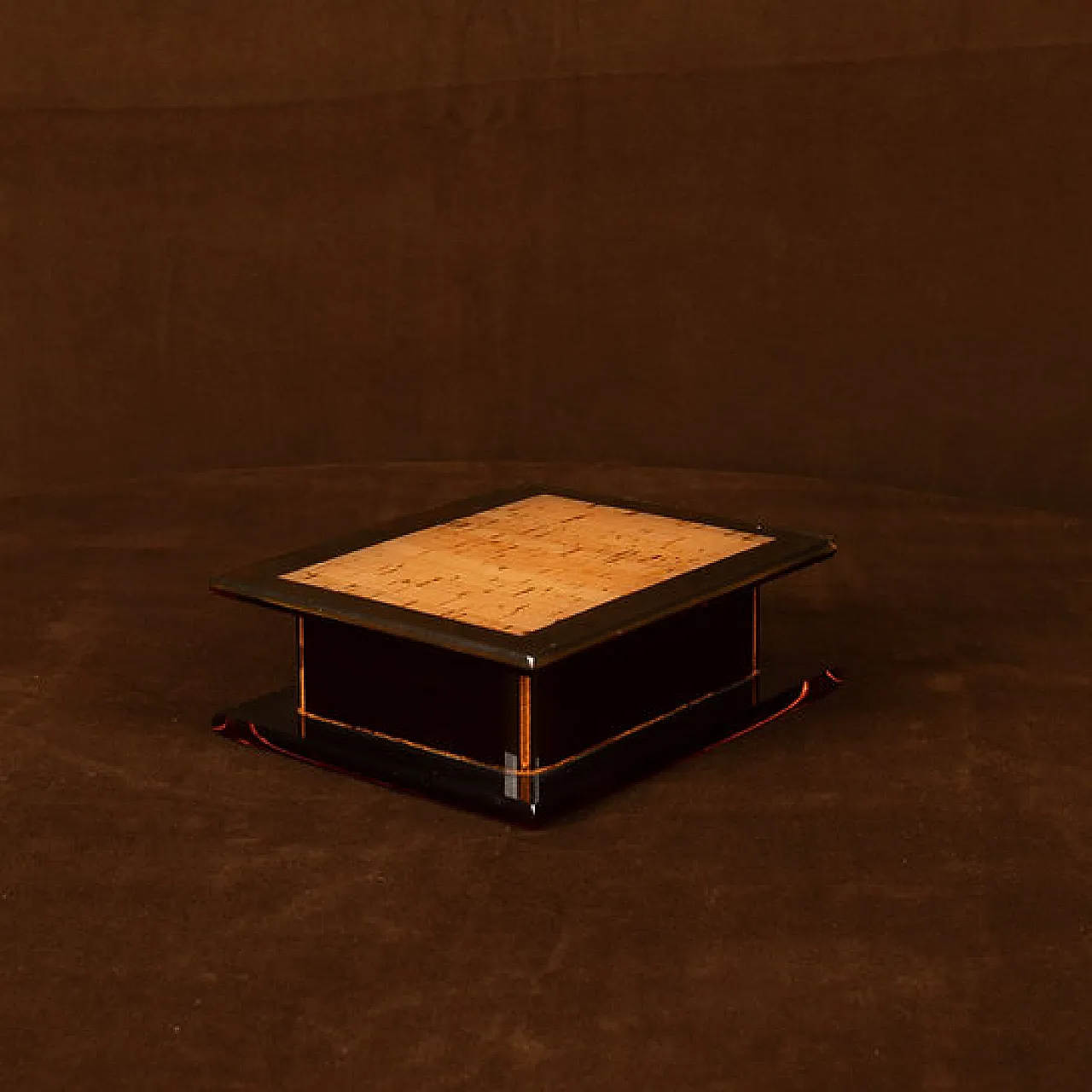 Smoked lucite and natural cork jewellery box, 1970s 10