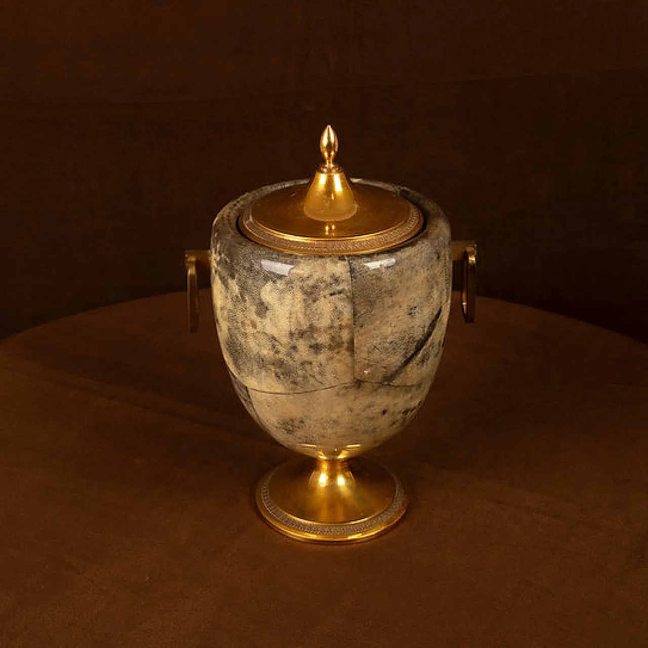 Macabo parchment and brass thermos Glacette, 1950s 7