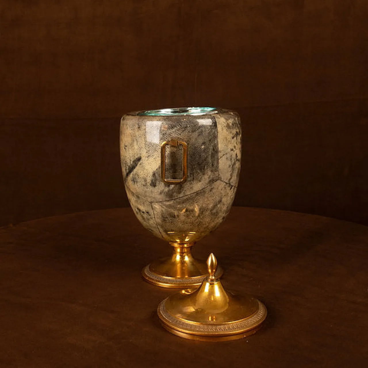 Macabo parchment and brass thermos Glacette, 1950s 8